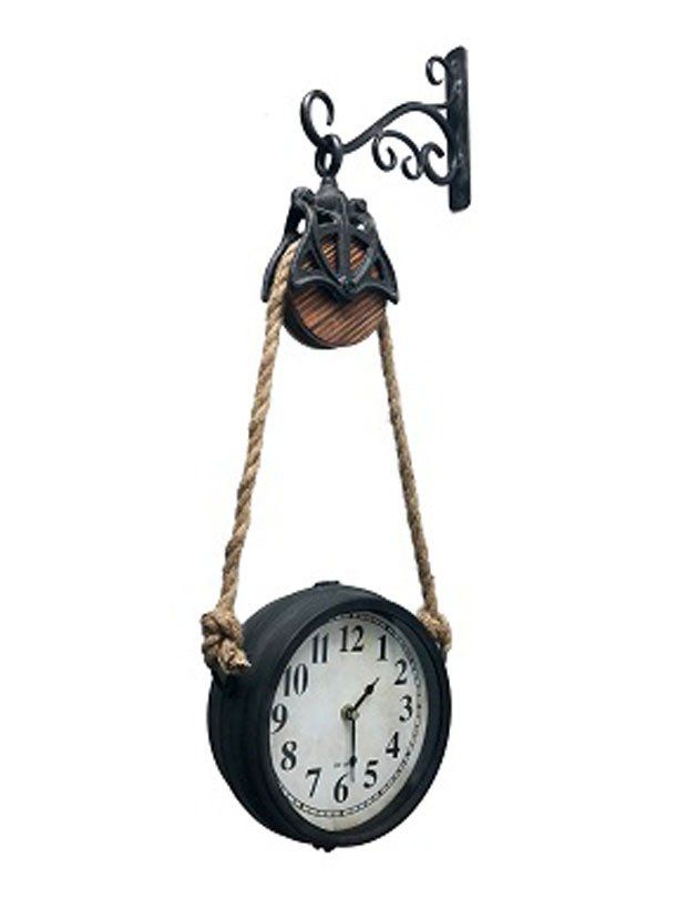 Double Sided Farm Pulley Clock