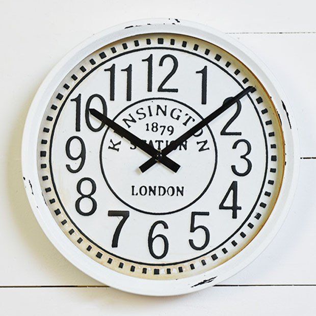 Pressed Tin Round Wall Clock