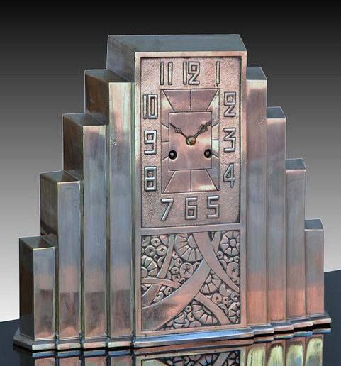 Silver Plated Skyscraper Clock, 1930 (Maker Unknown)