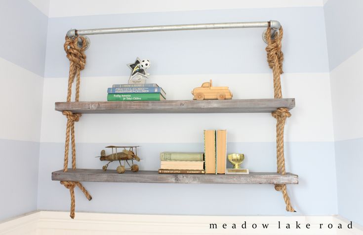 DIY Pipe and Rope Shelves