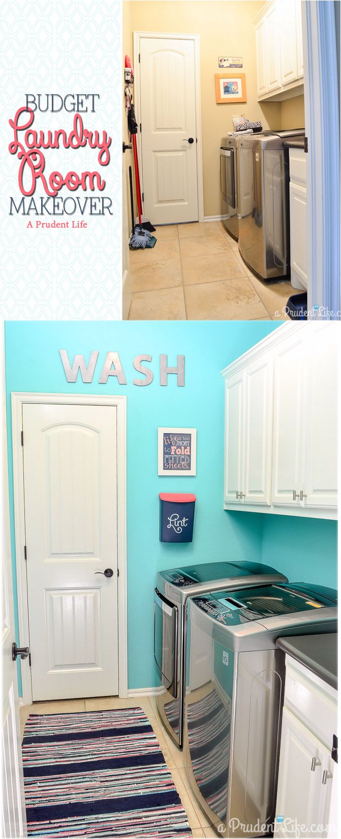 An organized & bright laundry room can be a great motivation to get the dreaded ...