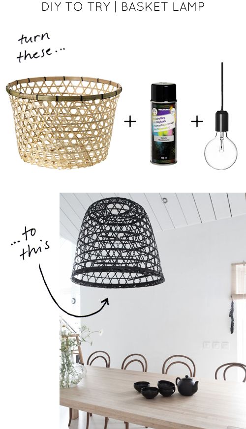 DIY basket pendant light