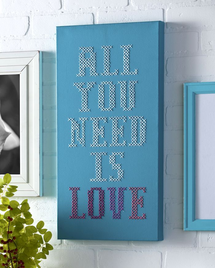 How to create an All You Need is Love cross stitch canvas