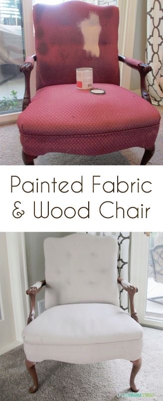DIY Fabric Chair Makeover Project: Painted Fabric & Wood