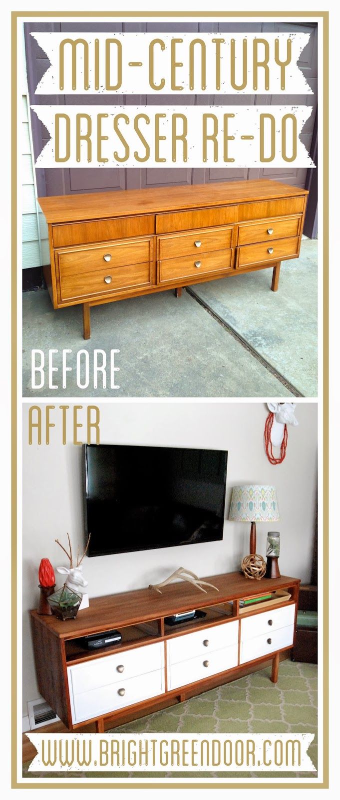 Mid-Century Dresser Made into a TV Stand