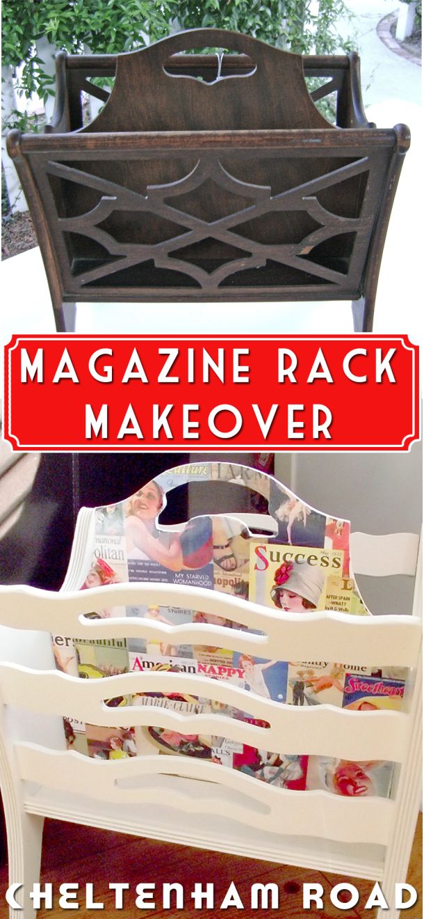 Thrift Store Magazine Rack Makeover