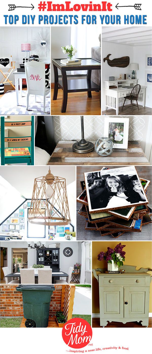 Top 10 DIY Projects for you home at TidyMom.net