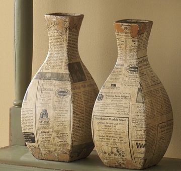 Set of 2 Newspaper Vases from Through the Country Door