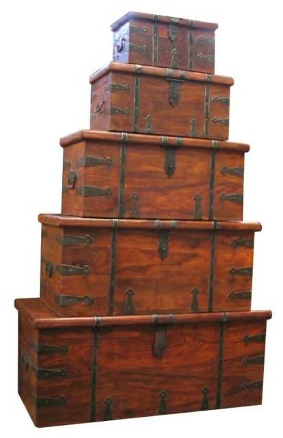 Antique wooden boxes