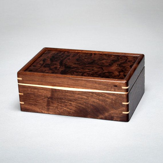 Wood Mens Box Keepsake Box Treasure Box Walnut by MountainViewWood