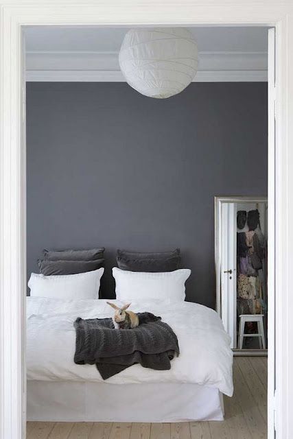 grey bedroom wall