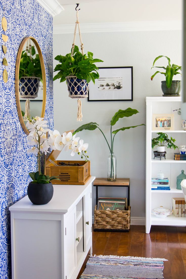 Plants and Pattern Add Color to This Beach Bohemian Bungalow in California