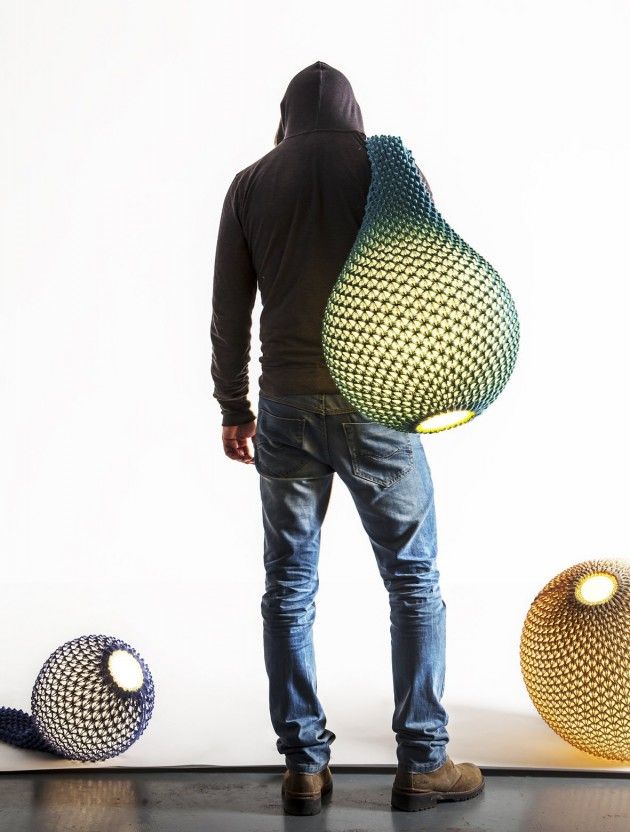 Knitted Lamps by Ariel Zuckerman and Oded Sapir