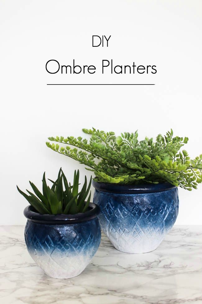 Beautiful DIY Painted Ceramic Pots! Love the ombre effect on these beautiful cer...