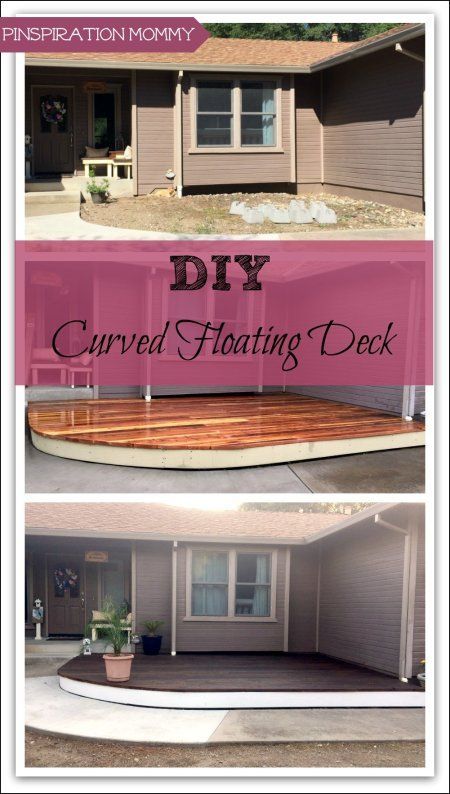 Build a DIY Curved Floating Deck to add curb appeal to your home!  Instructions ...