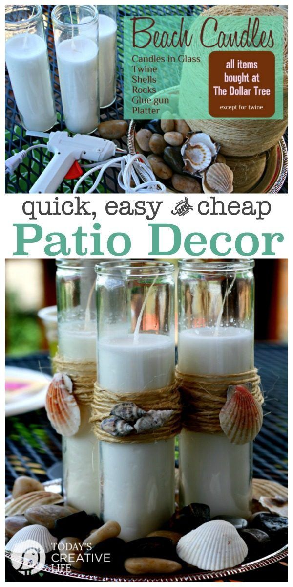 Nautical Beach Theme Candles |Easy Patio Decor | Easy Crafts for your outdoor en...