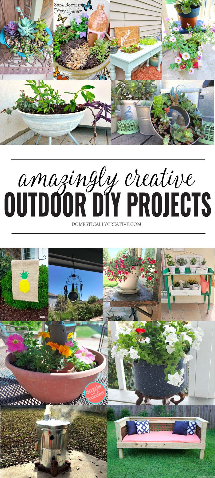 So many amazingly creative outdoor DIY projects to inspire you for Spring and Su...