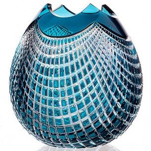 Czech Azure Glass Vase
