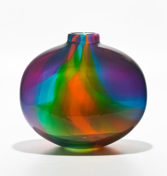 Color Ribbon Vase by Michael Trimpol and Monique LaJeunesse (Art Glass Vase)
