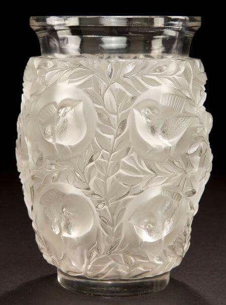 Rene Lalique clear and frosted Glass Bagatelle Vase, 1920s