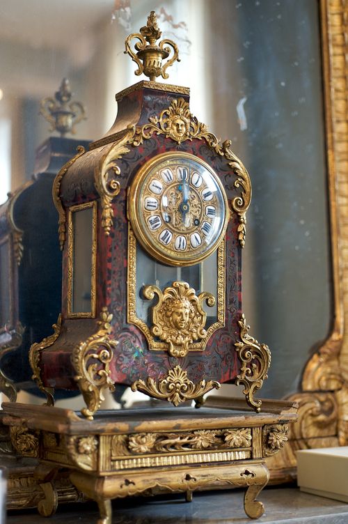 An antique clock sits atop Erin Fetherston's mantle. (Photography: Carol Dro...