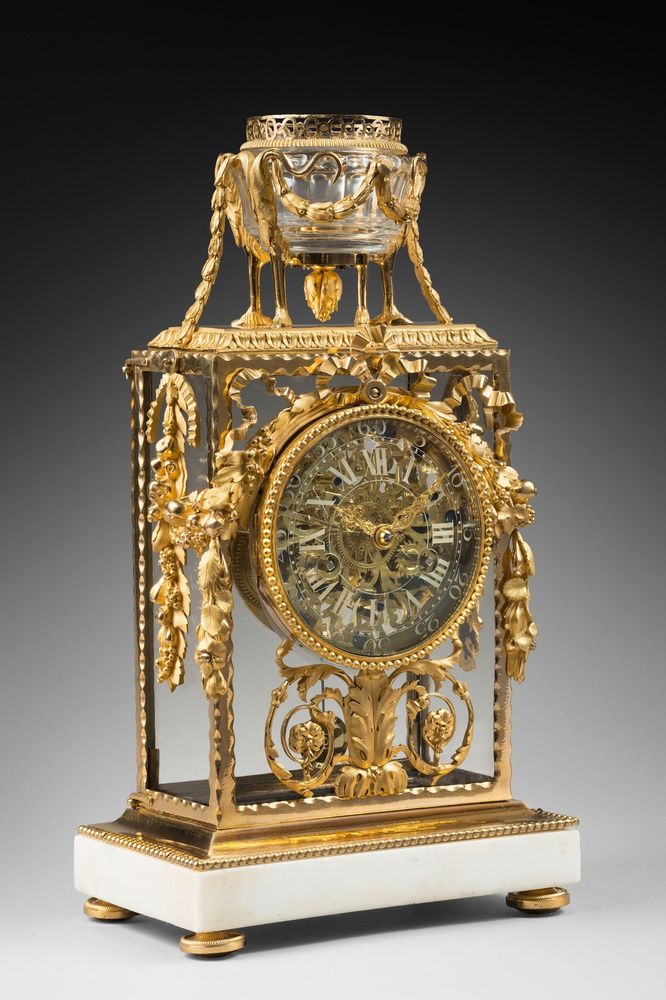 c1780 A Louis XVI skeleton mantel clock