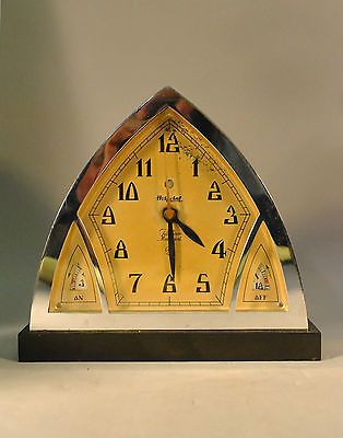 Art Deco Chrome Cathedral Top Clock
