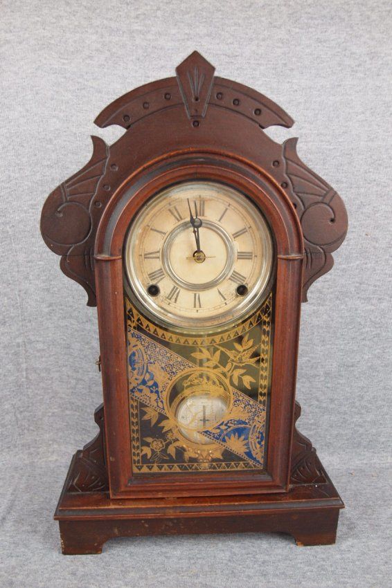 F. Kroeber walnut kitchen clock : Lot 427