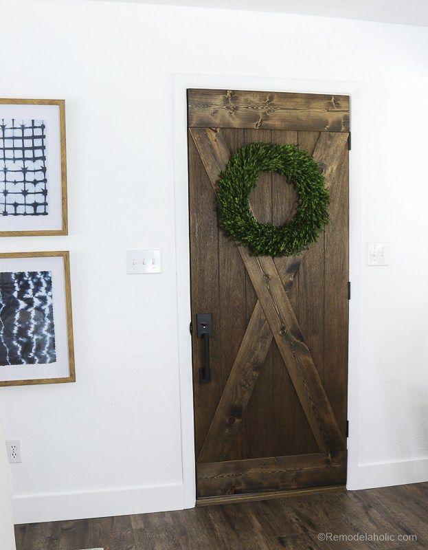 Make that dated wood door shine like new again with a farmhouse style barn door ...