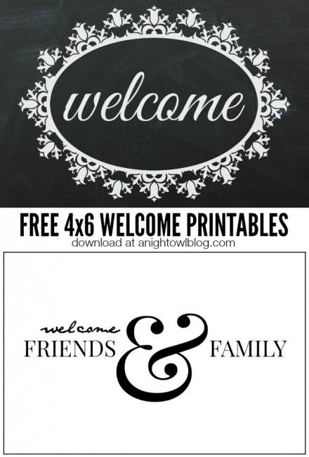 FREE downloadable 4x6 Welcome Printables | anightowlblog.com