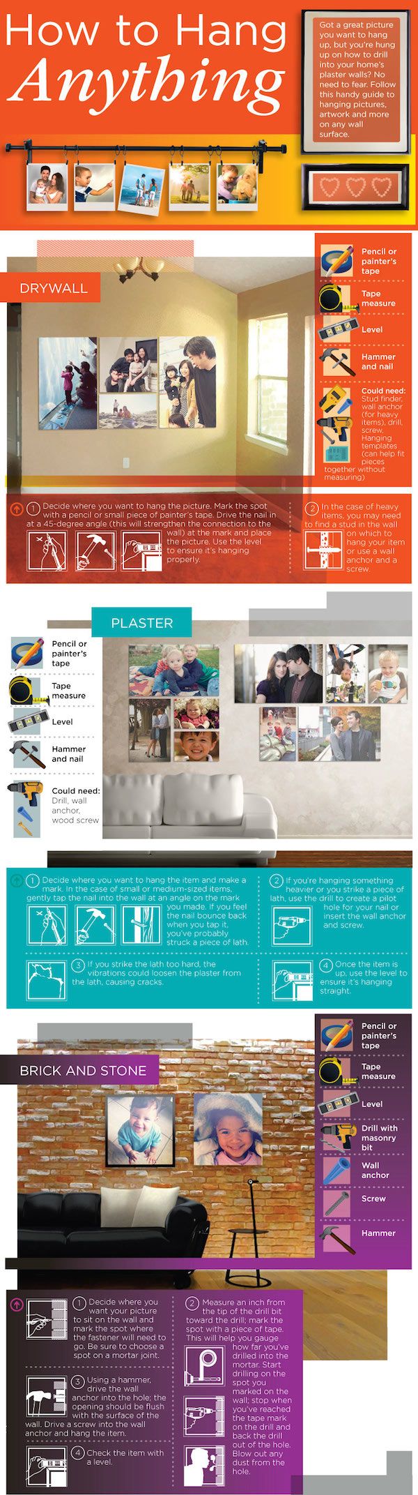Tips and tricks to hanging a photo #infographic