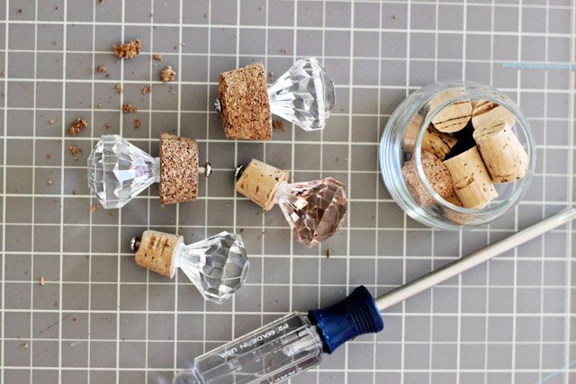 Make your own wine bottle stoppers! With pretty perfume caps & Cork #DIY #Wine