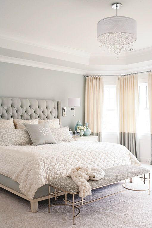 Home Decor Ideas: Gray, white, and tan bedroom