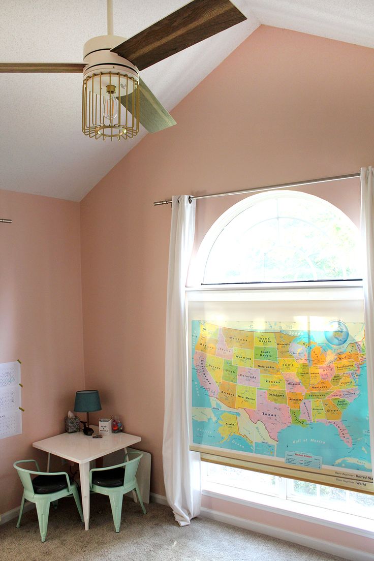 DIY Thrifted Map Upcyled to a Window Shade | tag&tibby