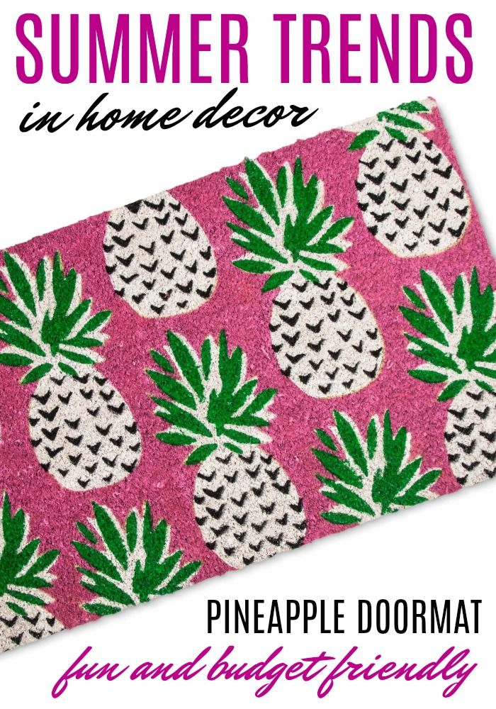 Summer Trends in home decor: the pineapple Grab this fun doormat to add fun to y...