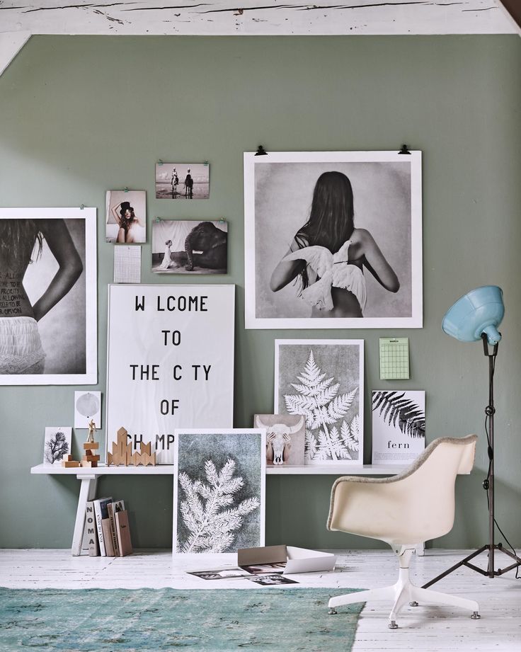 green trend | interior styling | photo wall