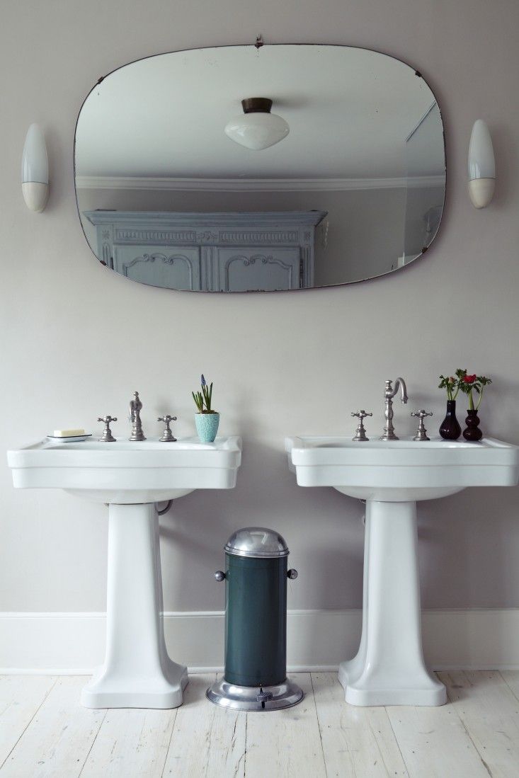 Double Sinks in a London bathroom, as seen in Remodelista: A Manual for the Cons...