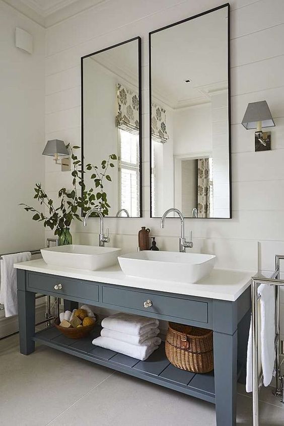 13 Modern Minimalist Beautiful Farmhouse Bathroom Decor Idea
