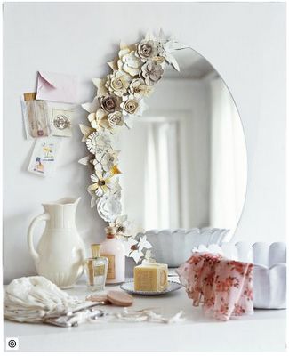 paper flower mirror