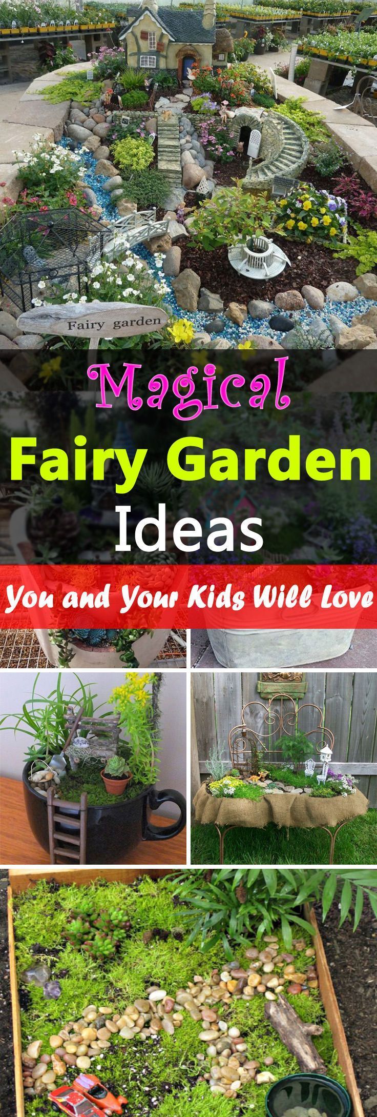 18 Magical Fairy Garden Ideas--The kids will love them, and you too. These cute ...