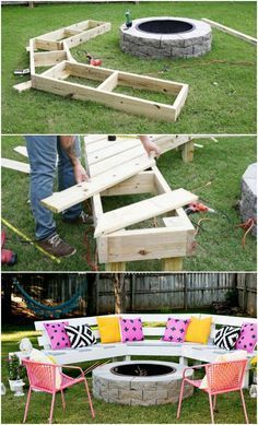Diy Circle Bench Around Your Fire Pit Garden Pallet Projects & Ideas Grills, Bbq...