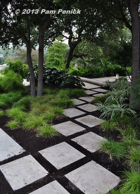 Half the lawn is gone in this elegant, contemporary garden by Sitio Design. I lo...
