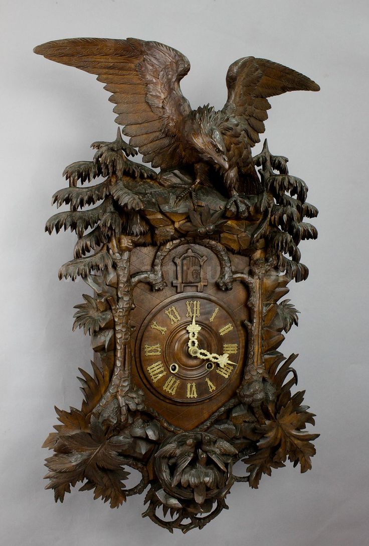 a rare antique black forest cuckoo clock with eagle ca. 1900