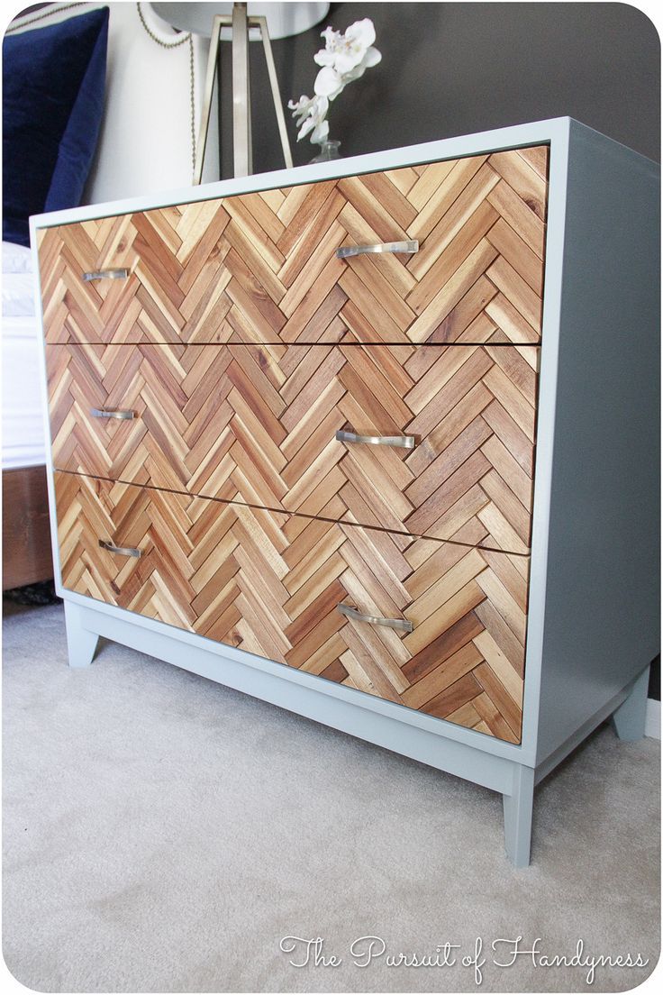DIY herringbone dresser (completly from scratch) - This might just be my favorit...