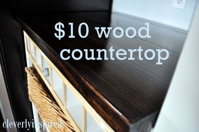 $10* DIY Wood Countertop - Cleverly Inspired. Years ago when HGTV was new I watc...