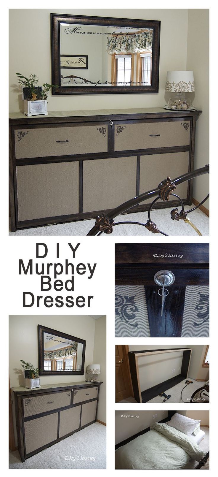 DIY Murphey Bed Faux Dresser  Great idea to turn a murphy bed on it's side &...
