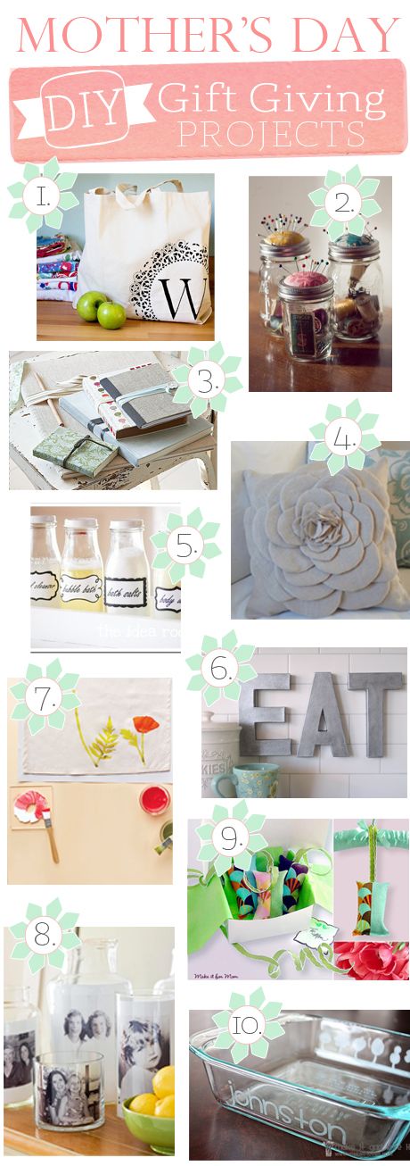 DIY Projects that would be  perfect as gifts on Mother's Day