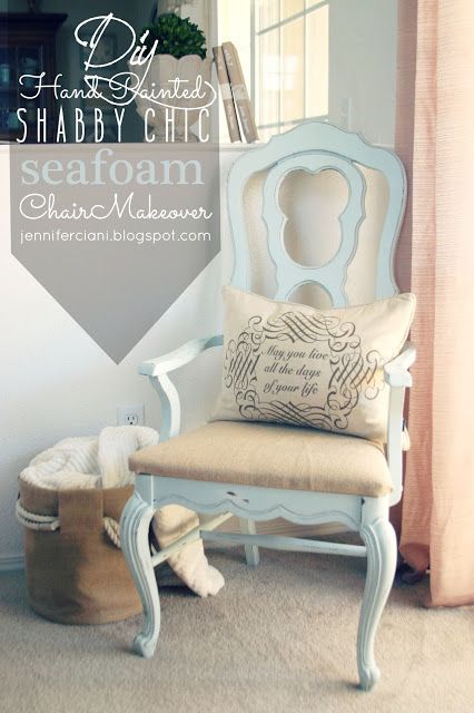 Simply Ciani: Painted Seafoam Chair Makeover