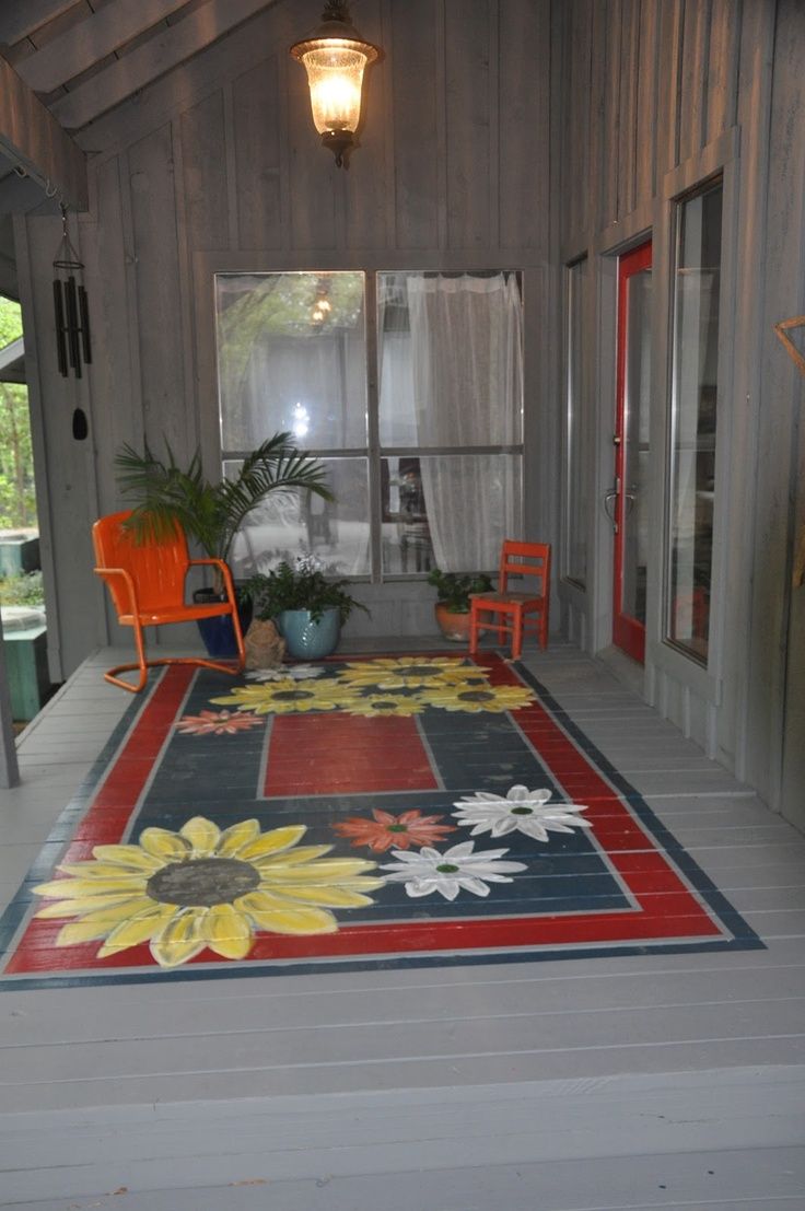 Painted rug for porch hmmmm I am liking this idea!