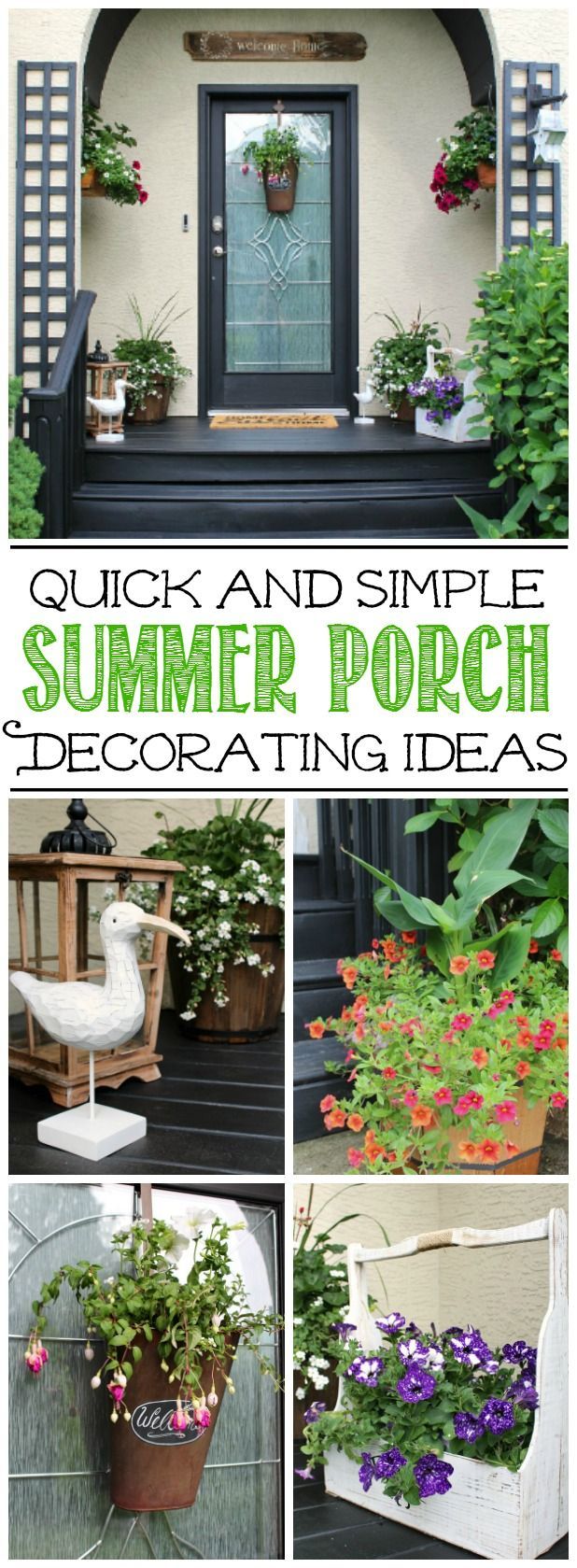 Simple summer decorating ideas for your front porch or patio. Beautiful!